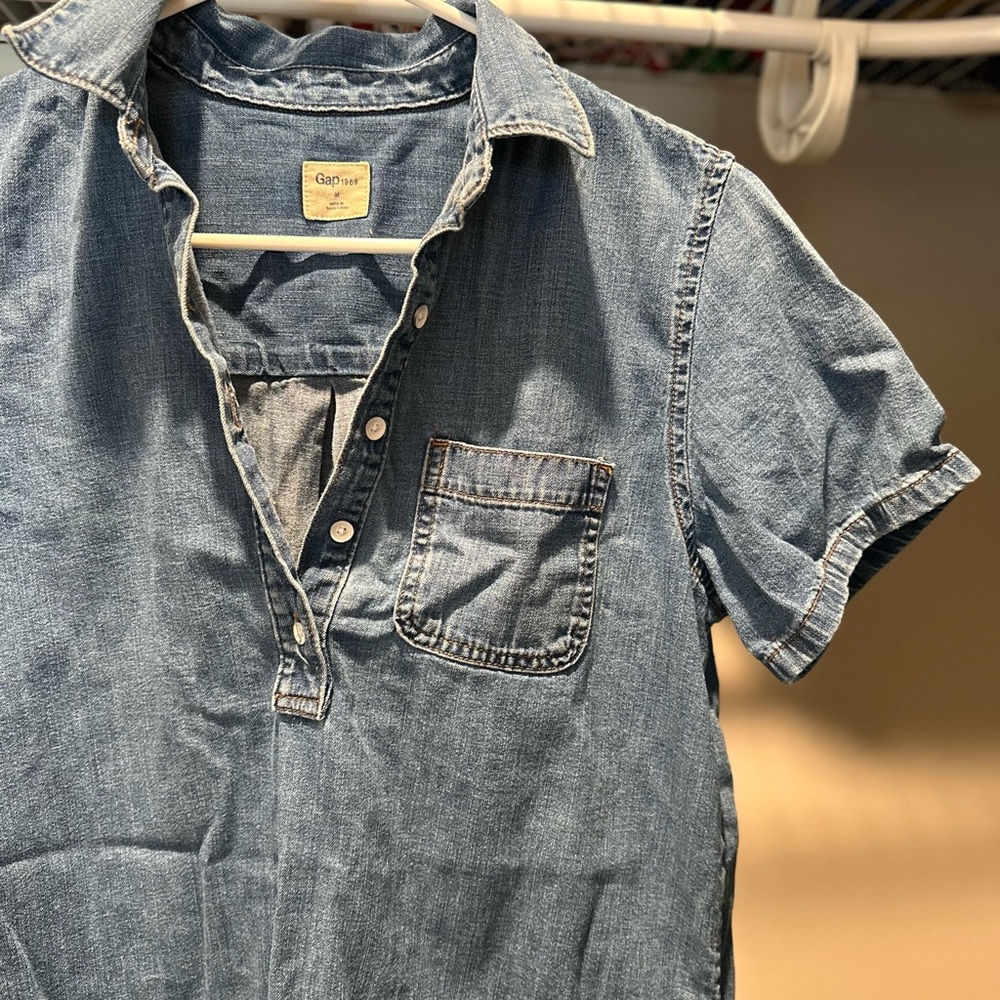 Gap Denim Short Sleeve Dress